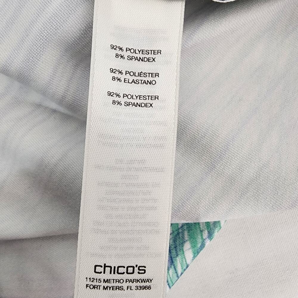 Chico's Zenergy Golf Top Activewear Medium Pullover Colorful 3/4 Sleeve Collar - Picture 9 of 11